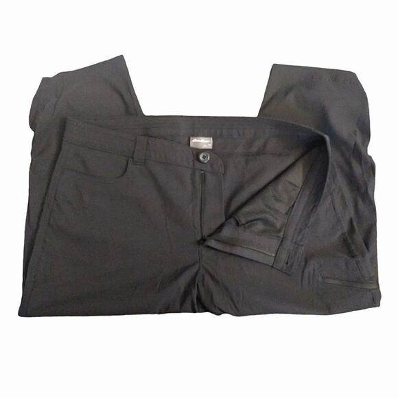 Eddie Bauer Black Rainier Nylon Stretch Capri Pants Plussize 14 - Picture 9 of 12